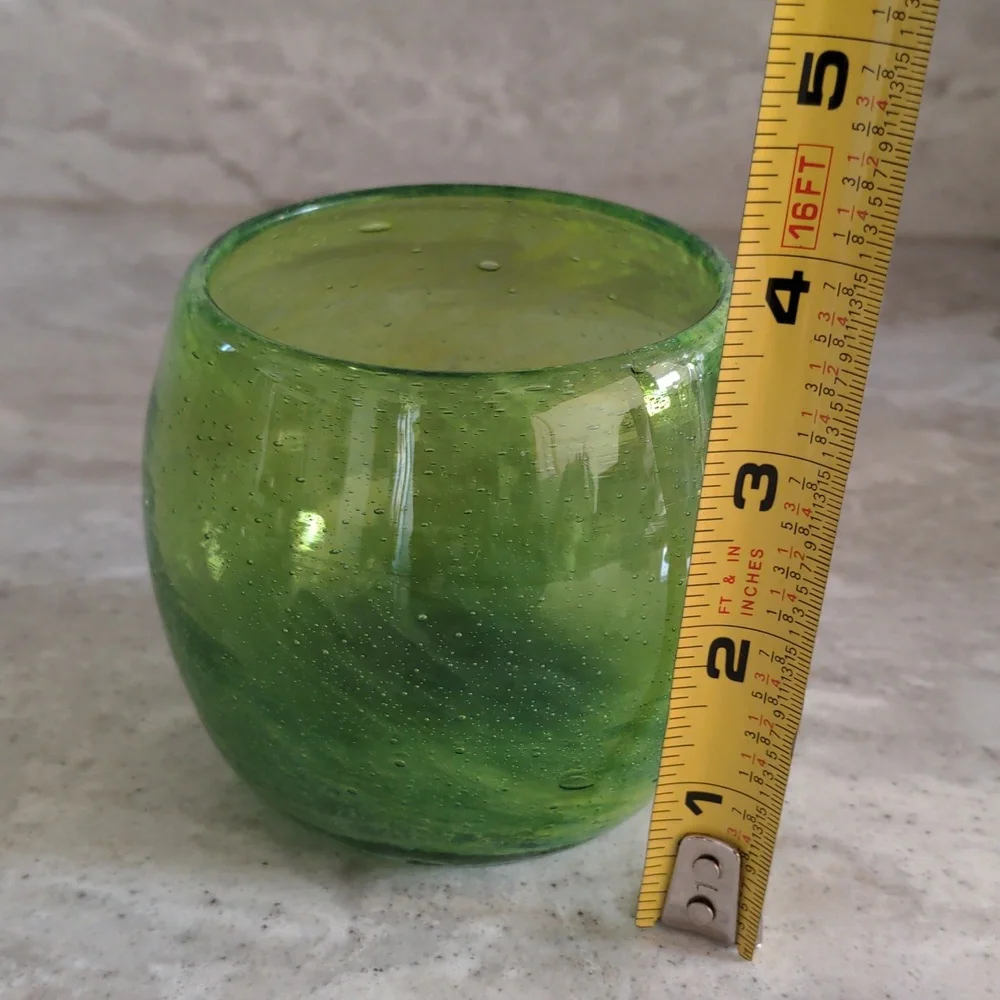 EUC Crate & Barrel Calypso Green Votive Candle Holder